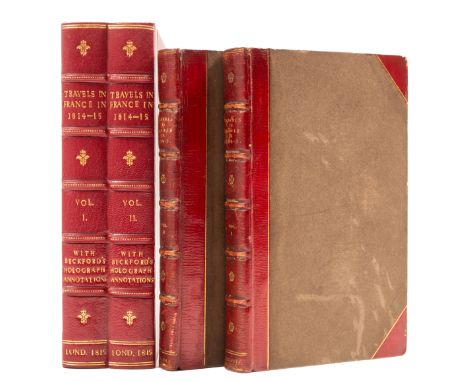 Beckford (William).- [Alison (Sir Archibald) & others.] Travels in France, during the years 1814-15. Comprising a Residence a