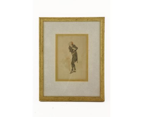 Cartoon sketch of David Copperfieldwatercolour on paper, gilt framed18 x 12cm