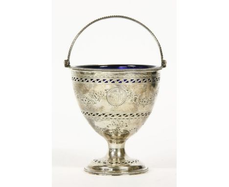 A George III silver swing-handled sugar basket, by Robert Hennell, 1784 (smaller)