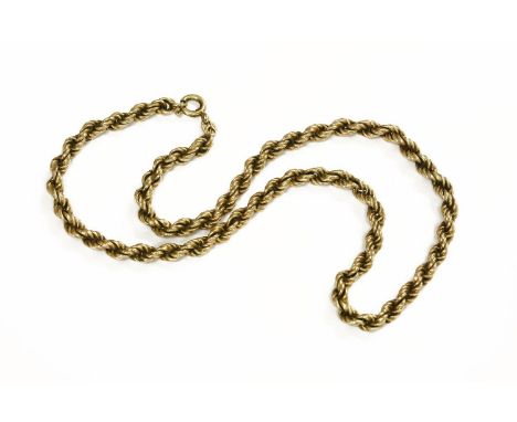 A 9ct gold rope link chain11.46g