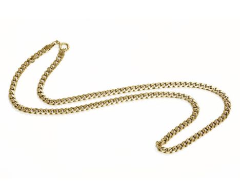 A 9ct gold filed curb chain with end caps to a bolt ring clasp, 4.1mm wide, 459mm long, hallmarked 9ct gold, London 200116.14