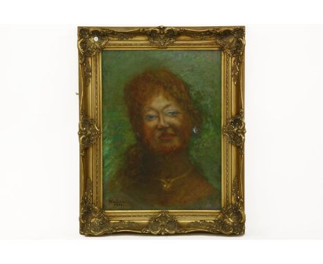 A 20th Century oil on canvas depicting female portrait, in an ornate gilt frame, 60cm x 45cm