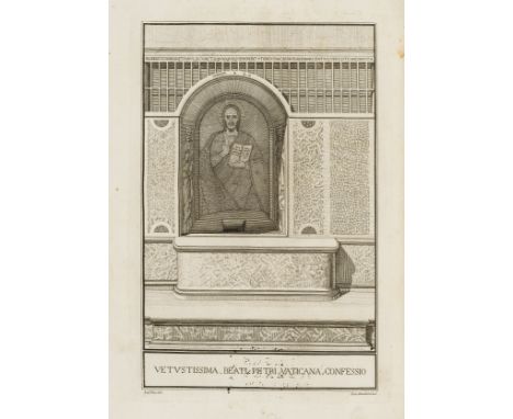 Borgia (Stefano) Vaticana confessio beati Petri principis apostolorum, engraved frontispiece and vignette to title, errta f. 