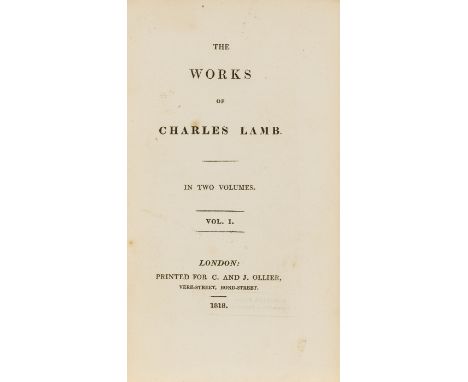 NO RESERVE Lamb (Charles) The Works, 2 vol., first collected edition, half-titles, slightly foxed and browned, original cloth