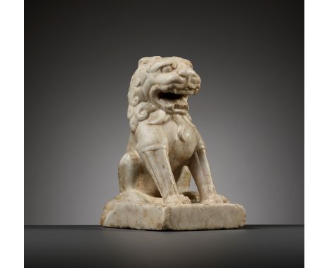 A SMALL WHITE MARBLE FIGURE OF A LION, TANG DYNASTYPublished: Religion and Ritual, Michael B. Weisbrod, Inc., 1987, no. 19.Ch