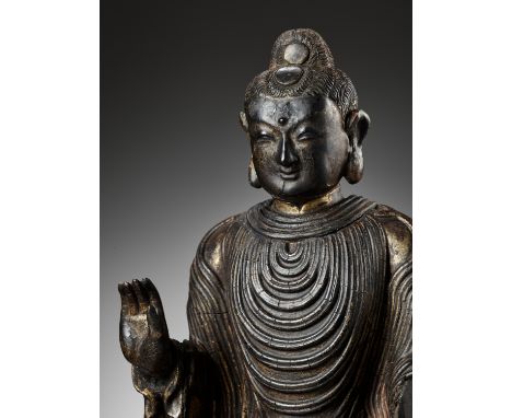 AN IMPORTANT AND RARE UDAYANA-STYLE FIGURE OF MAITREYA, LATE YUAN DYNASTY - HONGWU PERIODOpinion: The present statue is styli