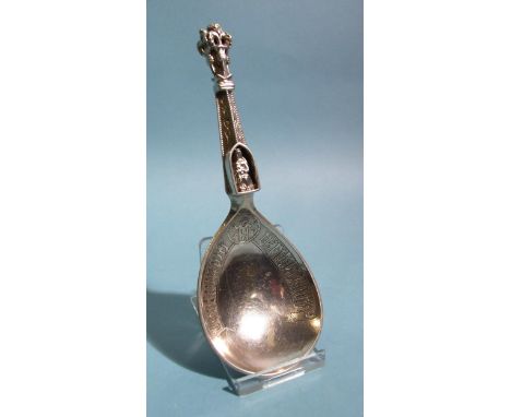 A Norwegian silver-gilt anointing spoon, mark to rear of bowl, Bergen 830 M Hammer, 14cm long. 