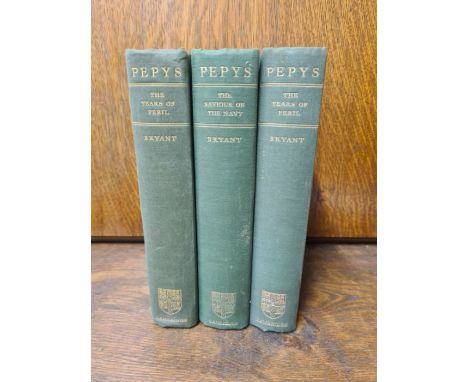 3 signed volumes Pepys by Arthur Bryant, The Years of Peril signed, The Saviour of The Navy signed "To Mummy with Dearest Lov