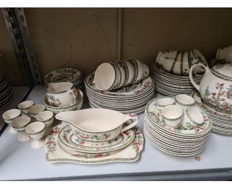 Comprehensive Johnson Bros Indian Tree dinner and tea service comprising of over 100 pieces. 