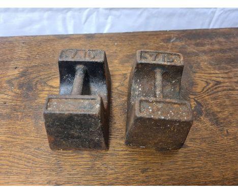 2 x 7lbs cast iron potato scale weights.