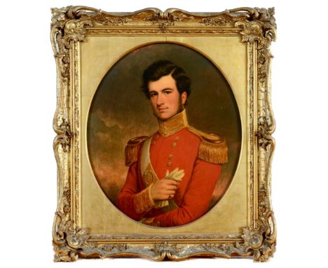 BRITISH SCHOOL (19TH CENTURY)  Portrait of a British Army Officer,  oil on canvas, with no visible signature, approximately 7