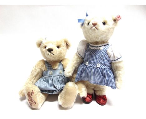 TWO STEIFF COLLECTOR'S TEDDY BEARS  comprising 'Dorothy, The Steiff Wizard of Oz Musical Bear' (for Danbury Mint), white, lim