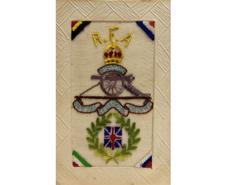 POSTCARDS - GREAT WAR SILKS  Twelve regimental cards, comprising the Army Service Corps (x6); Royal Engineers (x4); and Royal