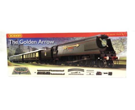 [OO GAUGE]. A HORNBY NO.R1119, THE GOLDEN ARROW TRAIN SET  comprising a B.R. West Country Class 4-6-2 tender locomotive 'Bosc