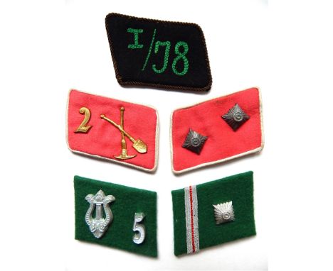 STURMABTEILUNG (SA) - SA TRUPPFUHRER COLLAR TABS, ENGINEERS STAFF OF STANDARTE 2, GRUPPE OSTMARK  of pink velvet construction