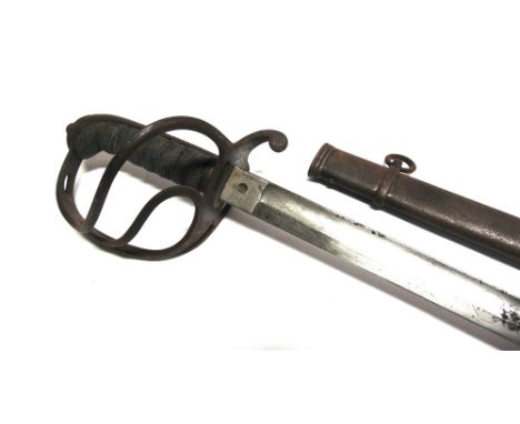 A BRITISH 1821 PATTERN ARTILLERY VOLUNTEERS OFFICER'S SWORD  retailed by Hannington, the 82cm straight polished blade etched 