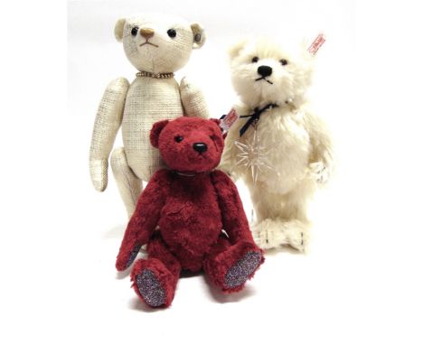 THREE STEIFF COLLECTOR'S TEDDY BEARS  comprising 'Crystal, The 2005 Swarovski Bear' [North American issue], alpine white, lim