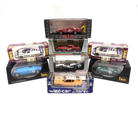 EIGHT 1/43 SCALE ENDURANCE & OTHER RACING CARS  by Onyx (2), Ixo (2), Rio (1), Box (1), and others, each mint or near mint an