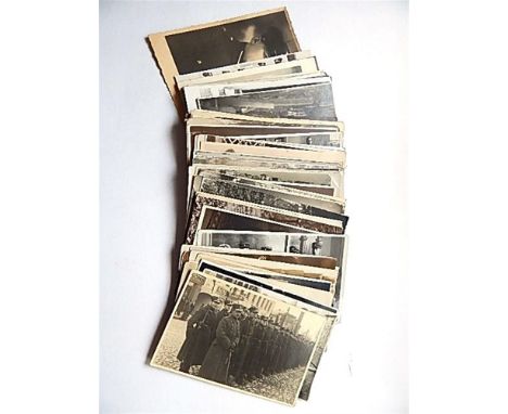 SEVENTY-THREE SECOND WORLD WAR LATVIAN ARMY PHOTOGRAPHIC POSTCARDS  uniformed single and group portraits, some photographed i