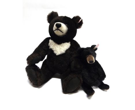 TWO STEIFF COLLECTOR'S TEDDY BEARS  comprising 'Moon Ted', dark brown, limited edition 1118/2000, with certificate of authent