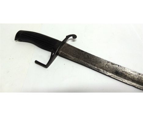 A BRITISH GEORGE III LIGHT CAVALRY OFFICER'S SWORD  the 81cm curved blade etched with dragons and trophies, the hilt with a s