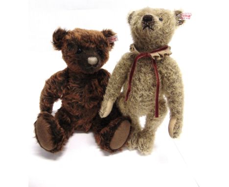 TWO STEIFF COLLECTOR'S TEDDY BEARS  comprising 'Woody', brown tipped, limited edition 349/1500, with certificate of authentic