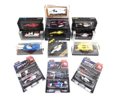 TEN 1/43 SCALE FORMULA 1 & ENDURANCE RACING CARS  by Onyx (3), Hot Wheels (1), Vitesse (1), Tomica Dandy (1) and others, each