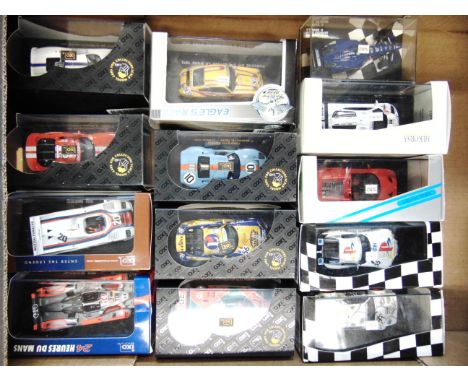 THIRTEEN 1/43 SCALE ENDURANCE RACING & OTHER CARS  by Ixo (7), Minichamps (4) and others (2), each mint or near mint and boxe