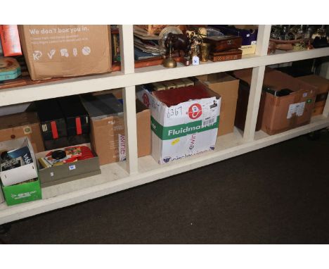 Photographic equipment, boxes of slides, cameras, portable typewriter, etc.