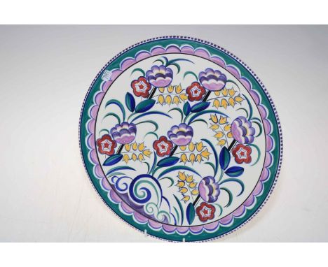 Large Poole Pottery charger, 35cm diameter.