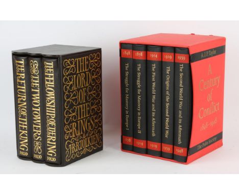 Two Folio Society sets, to include: The Lord of the Rings by J. R. R. Tolkien, 3 vols., published 1977, ed. 1466/1750, in ori