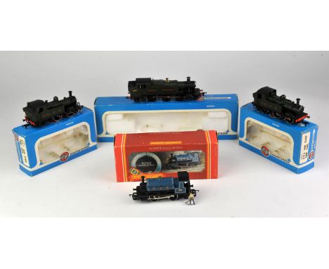 Four 00 gauge Tank Locomotives, R.057 Caledonian 0-4-0 saddle tank,  Two 0-4-2 1400 Class tank Locomotive in GWR livery, and 
