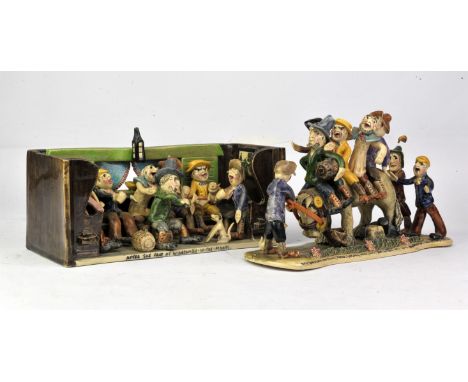 Two Widecombe Fair Ceramic groups by Will Young Devon.