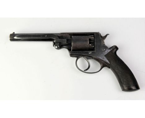 Beaumont Adams model 1854 five shot 54 bore double action percussion revolver fitted with (un-stamped) Braziers patent loadin