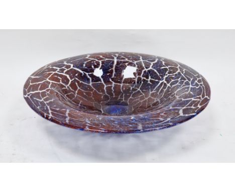 Dartington 'Studio' contemporary glass bowl, flared open form, etched mark and stamped pontil mark, 38cm diameter