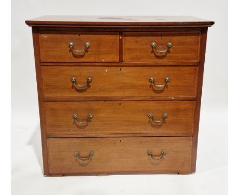 Edwardian mahogany and crossbanded chest of drawers, the rectangular top over two short and three long graduated drawers with