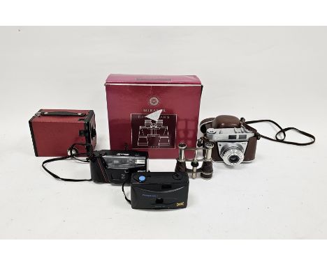 Mixed lot of cameras, binoculars and accessories&nbsp;including a leather-cased Kodak Retinette IA, a leather-cased Kodak Col