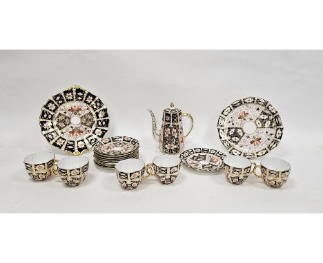 Royal Crown Derby Imari pattern composite part coffee service&nbsp;including a tapering cylindrical coffee pot and cover, two