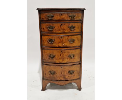 Early 20th century bowfronted chest of drawers&nbsp;in the Regency manner, the top with ogee moulded edge over five graduated