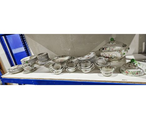 Copeland Spode pottery composite part dinner-service, late 19th century, printed green marks, retailer's marks for Mappin &am