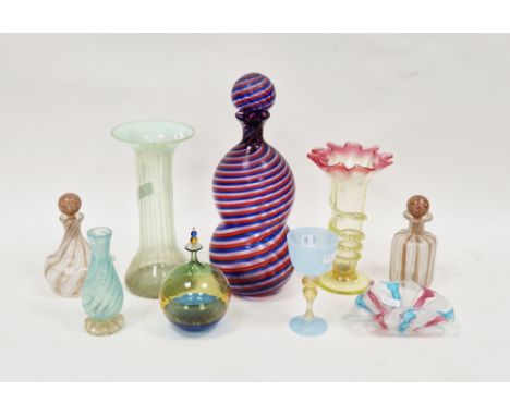 Collection of Murano, facon-de-Venise and other similar glass including a Venini-style decanter and a stopper of double gourd