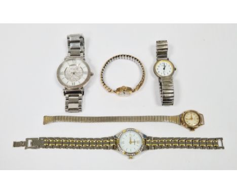 9ct yellow gold Rone Seventeen watch case and a 9ct yellow gold Majax watch case, both on metal expandable straps together wi