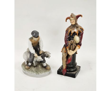 Royal Doulton figure of the Jester, printed black painted marks, HN1702, impressed numerals, 26.3cm high and a Royal Copenhag