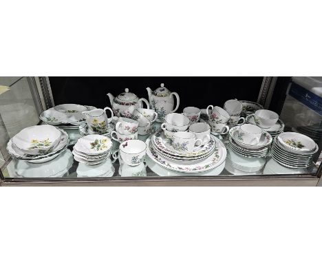 Royal Worcester Herbs pattern composite (some seconds) part tea and breakfast service and other associated wares, printed bla
