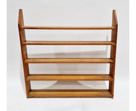 Pine five-shelf open bookcase, 121cm high x 123cm wide x 19cm deep&nbsp;