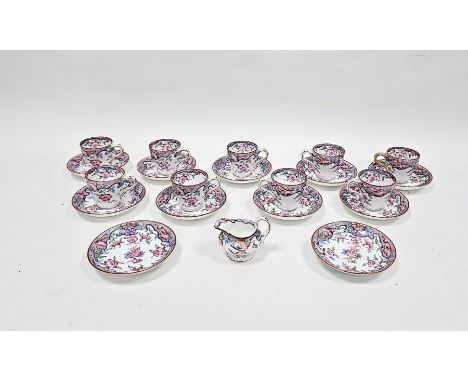 Minton porcelain part breakfast set, 19th century, impressed marks, printed retailer's marks for Bordier Geneva, pattern no.A