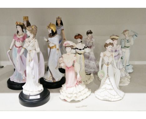 Five Coalport for Compton &amp; Woodhouse limited edition figures including Helen of Troy, Cleopatra, Salome, Delilah and the