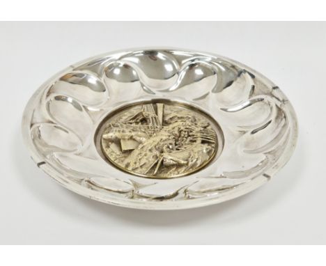 Silver commemorative dish,&nbsp;London 1974, Aurum, made by the order of the Royal International Lifeboat Institution to comm