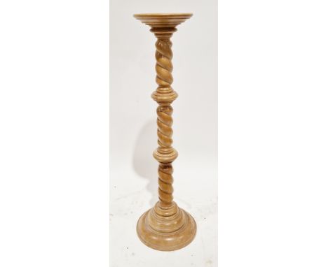 19th century folding towel rail&nbsp;with spindle supports, 102cm high x 70cm long and a modern oak jardiniere stand on barle