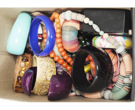 Collection of costume jewellery including silver cross pendant on silver chain, necklaces, beads, bangles, necklaces, bracele